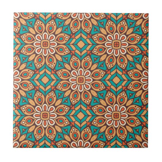 Carreau Explore Vibrant Floral Motifs in Geometric Pattern (Devant)