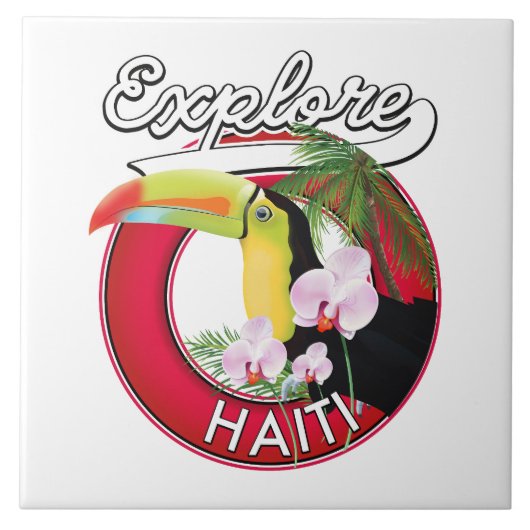 Carreau Explorez le logo Haïti. (Devant)