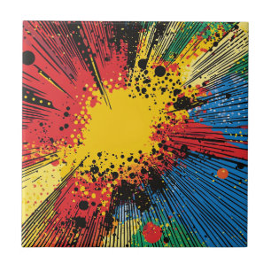 Carreau Explosion d'art pop de style comique (10)