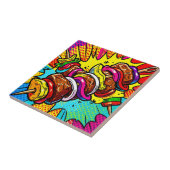 Carreau Explosion de Kebab Pop Art (Côté)