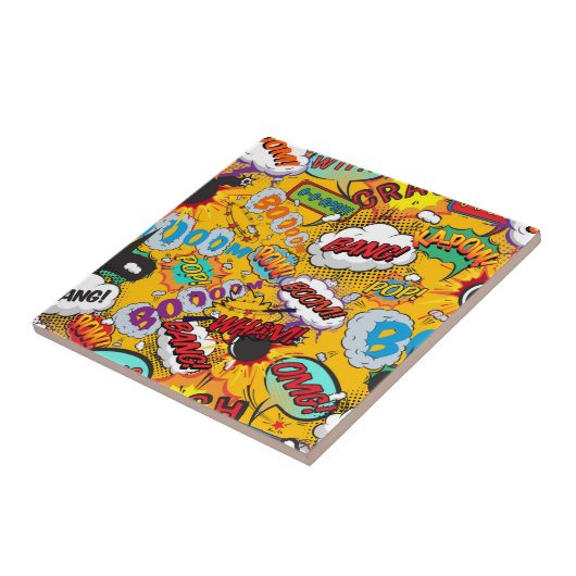 Carreau Explosions amusantes de B.D. rétro (Côté)