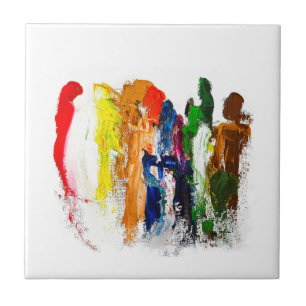 Carreau Expression Abstraite des figures humaines en mouve