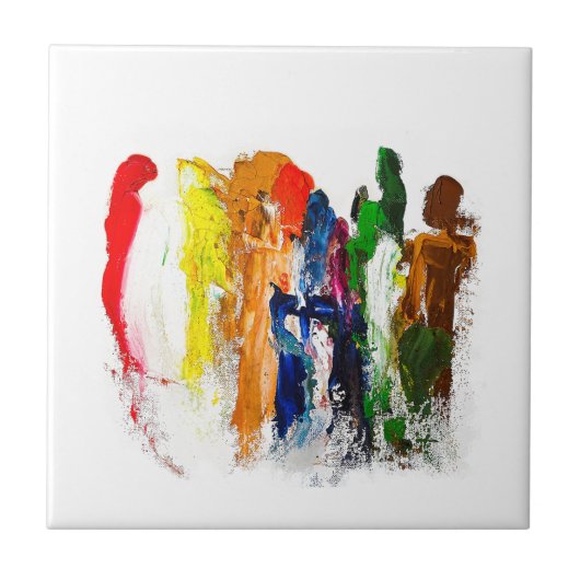 Carreau Expression Abstraite des figures humaines en mouve (Devant)