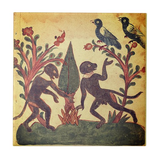 Carreau Fable de la Renaissance indienne sur les oiseaux,  (Devant)
