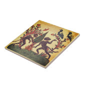 Carreau Fable de la Renaissance indienne sur les oiseaux,  (Côté)