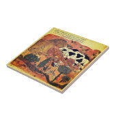 Carreau Fable du roi lion bœuf Renaissance indienne (Côté)