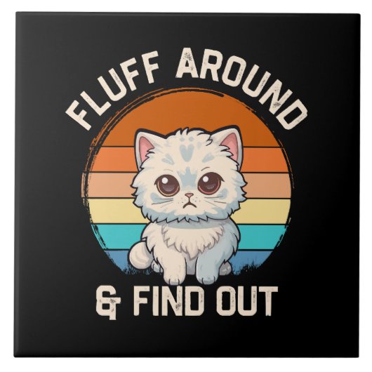 Carreau Faire du Fluff et Découvrir Drôle Chat Rétro (Devant)