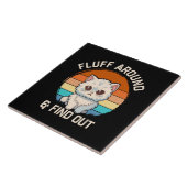 Carreau Faire du Fluff et Découvrir Drôle Chat Rétro (Côté)