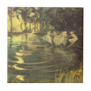 Carreau Fairies Whirl par Arthur Black, Vintage Fairy Danc