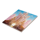 Carreau Fairy Tale Castle Rose White Gold Imaginaire Art (Côté)