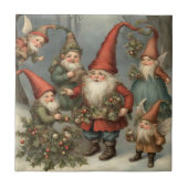 Carreau Fairy Tale Noël Gnomes dans la forêt (Devant)