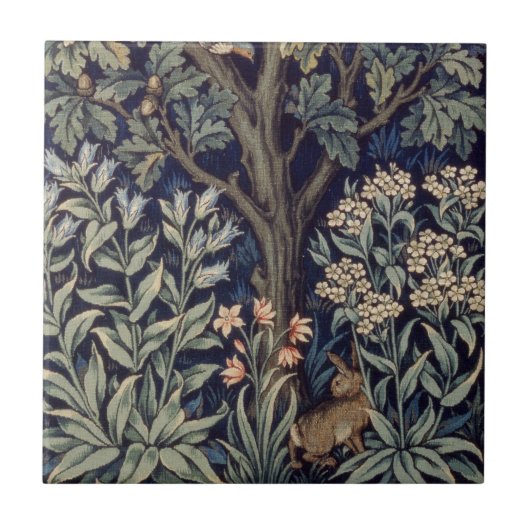 Carreau Faisan d'arbre boisé William Morris (Devant)