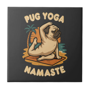 CARREAU FAISONS DU YOGA AVEC VOTRE PUG - NAMASTE