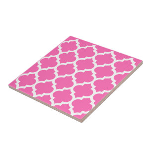Carreau Fait maison fond blanc Motif Quatrefoil marocain #