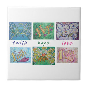 Carreau Faith Hope Love Angel Word Tile Cadeau