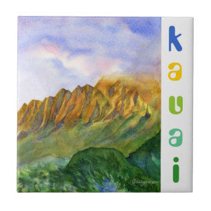 Carreau Falaises Kauai Hawaï de lever de soleil