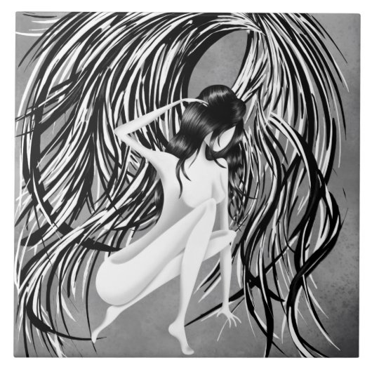 Carreau Fallen Angel Gris Monochrome (Devant)