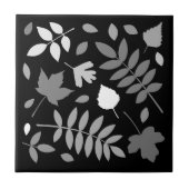 Carreau Fallen Feuille Design Gris Blanc Noir (Devant)