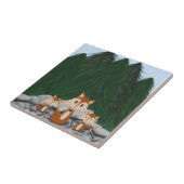 Carreau Famille adorable de renards (Côté)