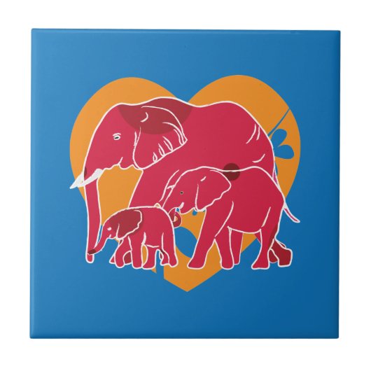 Carreau Famille des éléphants (Devant)