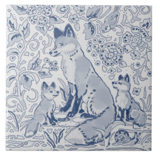 Carreau Famille Fox Denim Blue White / Grey Woodland