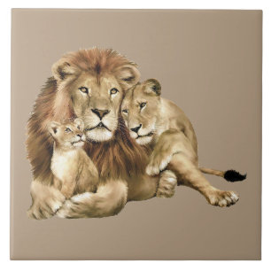 Carreau Famille Lion