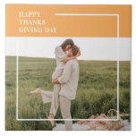 Carreau Famille moderne photo et Bon thanksgiving cadeau d<br><div class="desc">Photo Familiale Moderne & Bon thanksgiving Meilleur Cadeau Pour Vos Amis Et Votre Famille,  Texte De Thanksgiving Personnalisé Avec Les Couleurs D'Automne.</div>
