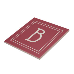 Carreau Famille Monogramme moderne Garder Rouge