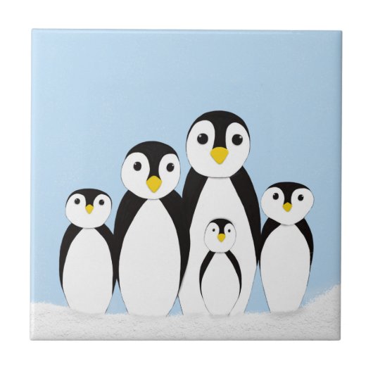 Carreau Famille Pingouin mignonne (Devant)