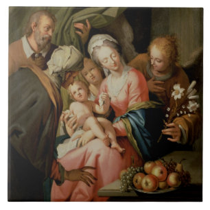 Carreau Famille sainte avec St Anne
