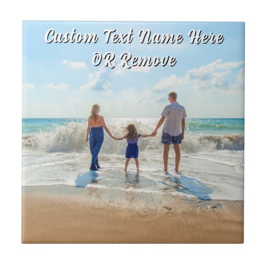 Carreau Family Photo Ceramic Tile Personalized Text (Devant)
