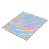 Carreau Fancy Pastel Marbre Bleu rose Jaune Fraîche Été (Côté)