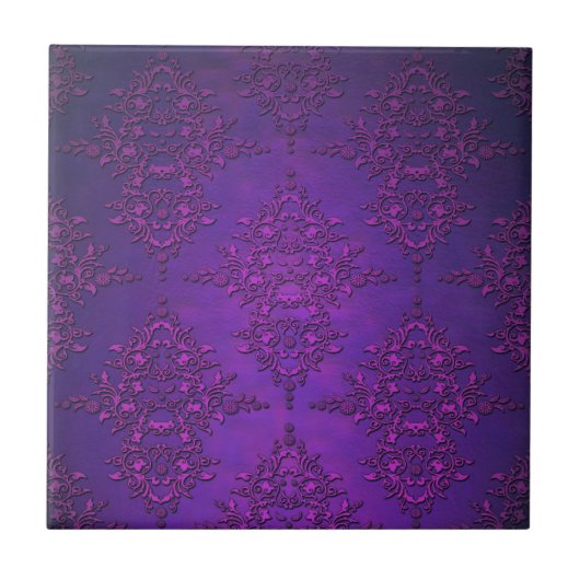 Carreau Fancy Vibrant Purple Damask (Devant)