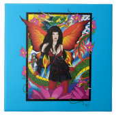 Carreau Fantastique Dragon Fée Gothique Bleu Mystique (Devant)