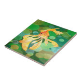 Carreau Fantastique poisson d'or avec bulles vertes Vector (Côté)