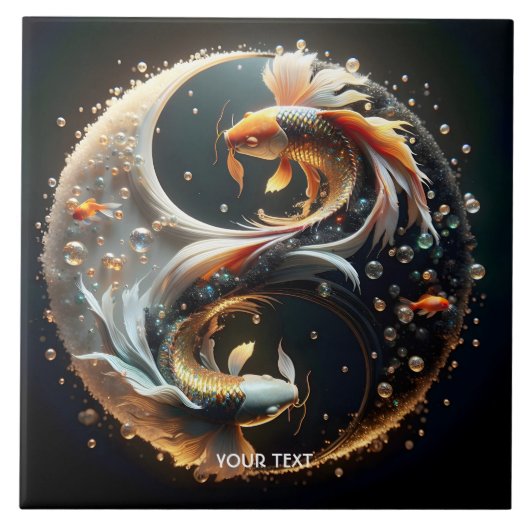 Carreau Fantasy Cute Koi Yin Yang (Devant)