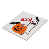 Carreau Fantôme de Halloween avec le citrouille (Côté)