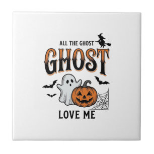 Carreau Fantôme d'Halloween Tous les fantômes m'aiment drô