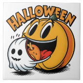 Carreau Fantôme et citrouille fêtent Halloween ! (Devant)