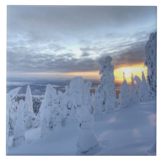Carreau Fantômes de neige au coucher du soleil à Whitefish (Devant)