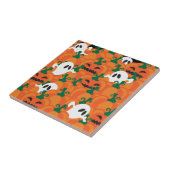 Carreau Fantômes d'Halloween Patch de citrouille hantée (Côté)