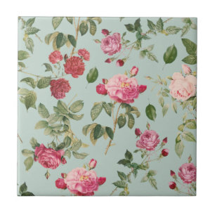 Carreau Farmhouse moderne Rose floral rose