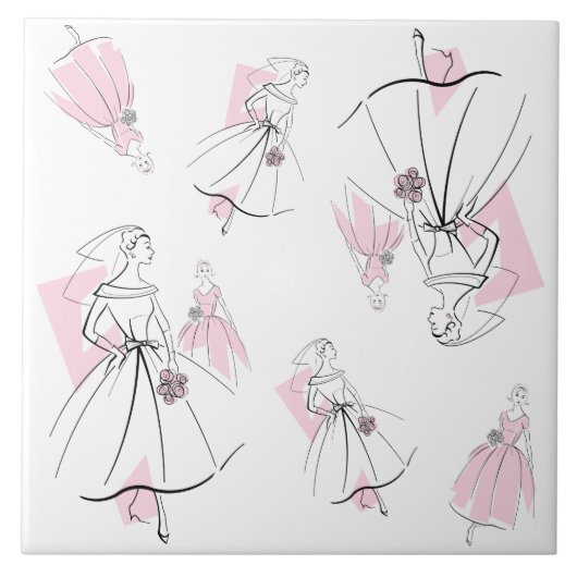 Carreau Fashion Bride Groupe rose Multi-tuile (Devant)