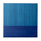 Carreau Faux Bamboo Frontière Grain en Bois de Cobalt Bleu (Devant)