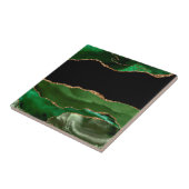 Carreau Faux Emerald Green Marbré Agate contemporain (Côté)