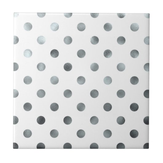 Carreau Faux Faux Foil Polka Point blanc (Devant)