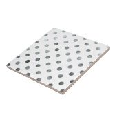 Carreau Faux Faux Foil Polka Point blanc (Côté)