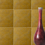 Carreau Faux Gold Low Relief Sculpturé Abstrait<br><div class="desc">Tuile de céramique sculptée en faux or abstrait en bas relief.</div>