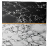 Carreau Faux Marbre Noir Blanc Pierre Carrelage en céramiq (Devant)