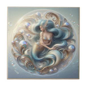 Carreau Faux Pierres Précieuses Sirène Art Nouveau Effet